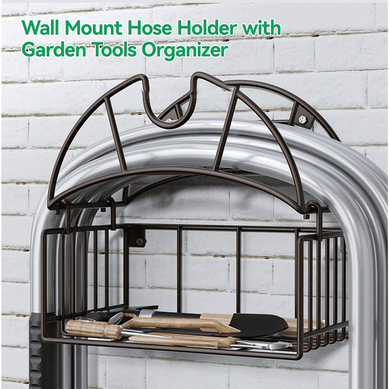 Gardening Tools Organiser - Wall Mount Garden Hose Holder with