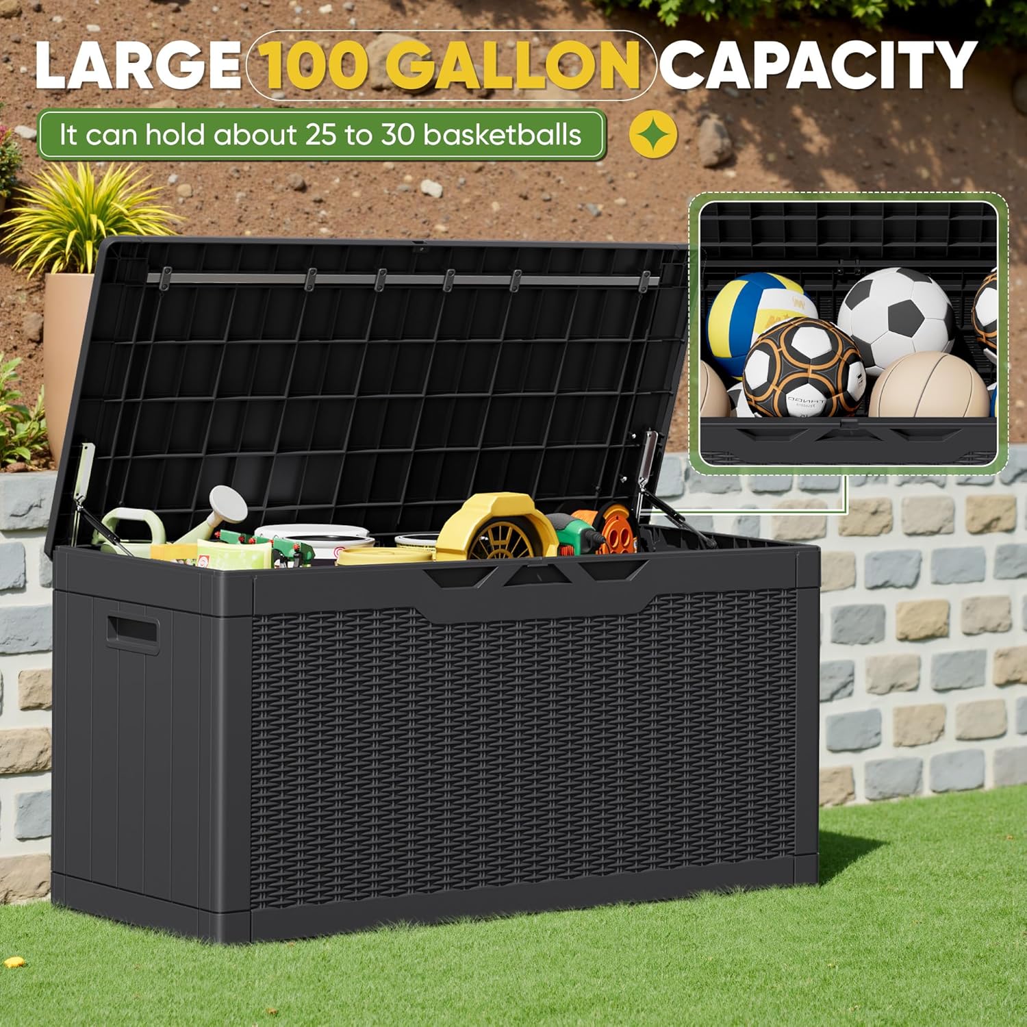 100 Gallon Outdoor Storage Box - огляд і ціна Gardening Tools Images