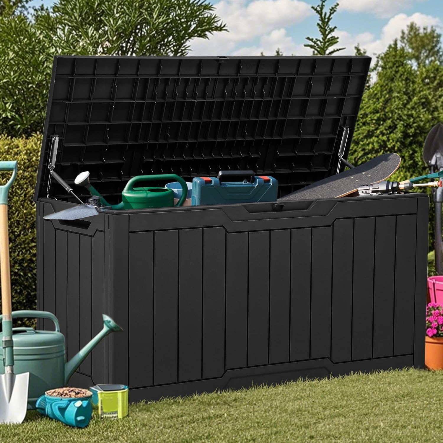 80 Gallon Resin Deck Box with  - огляд і ціна Gardening Tools Images