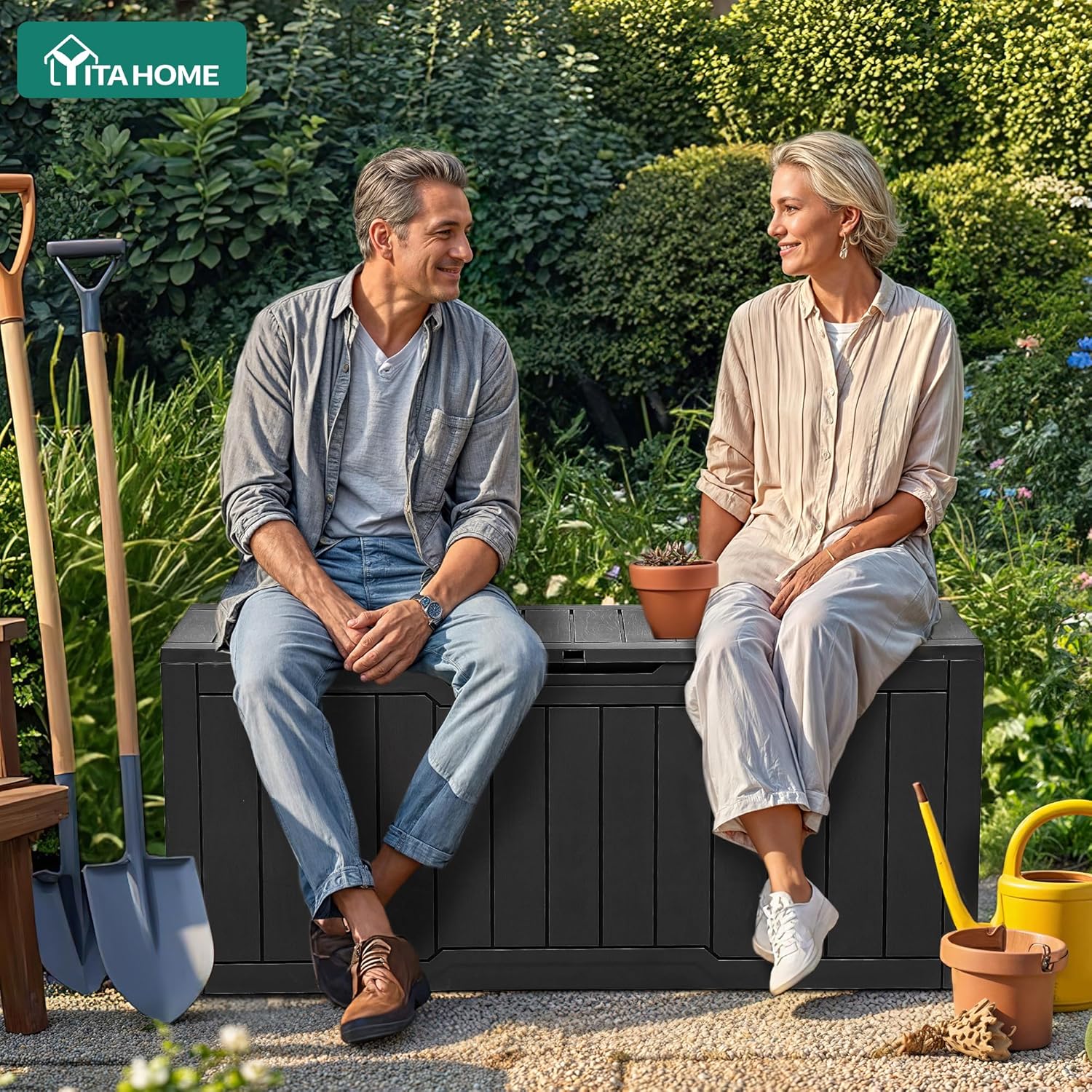 80 Gallon Resin Deck Box with  - огляд і ціна Gardening Tools Images