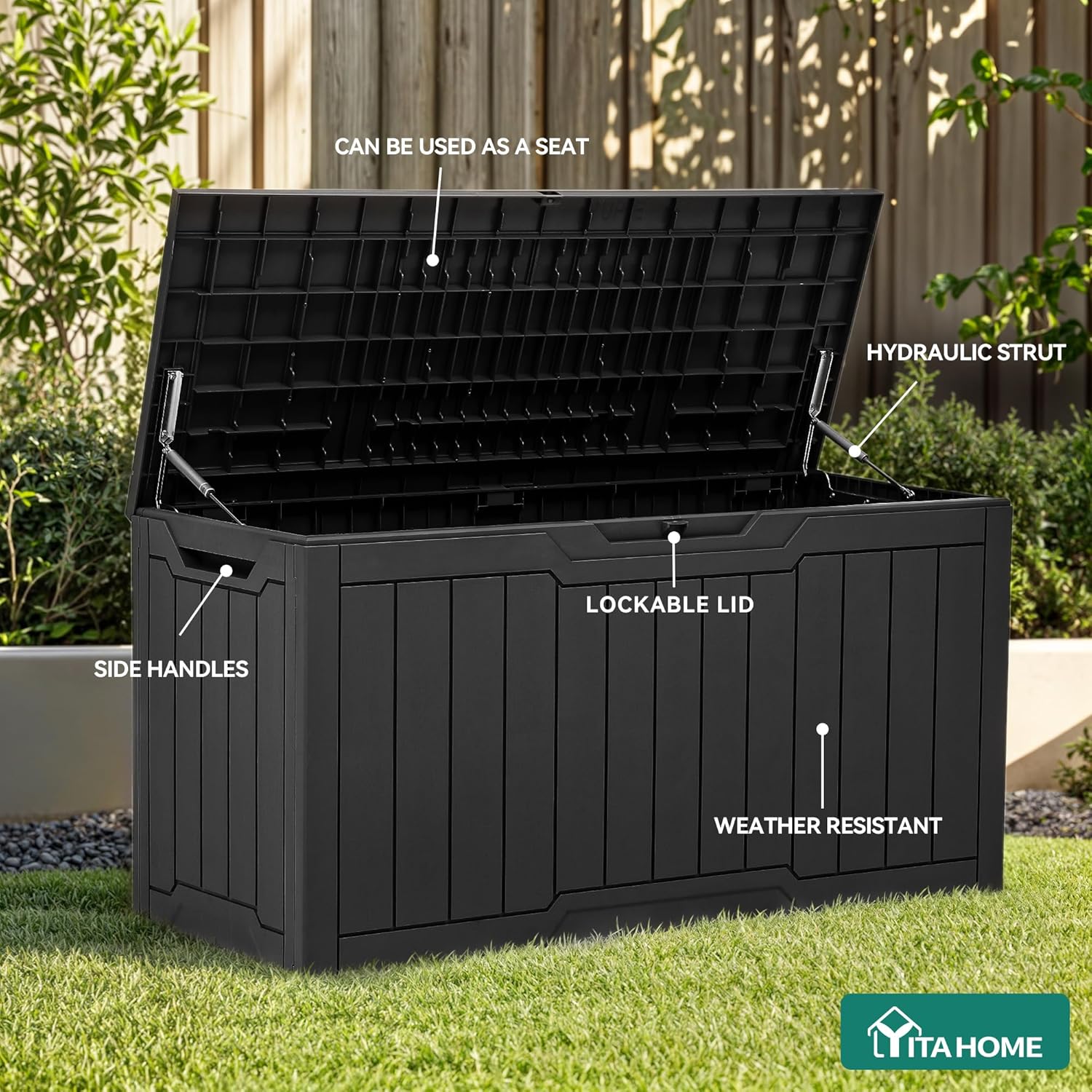 80 Gallon Resin Deck Box with  - огляд і ціна Gardening Tools Images