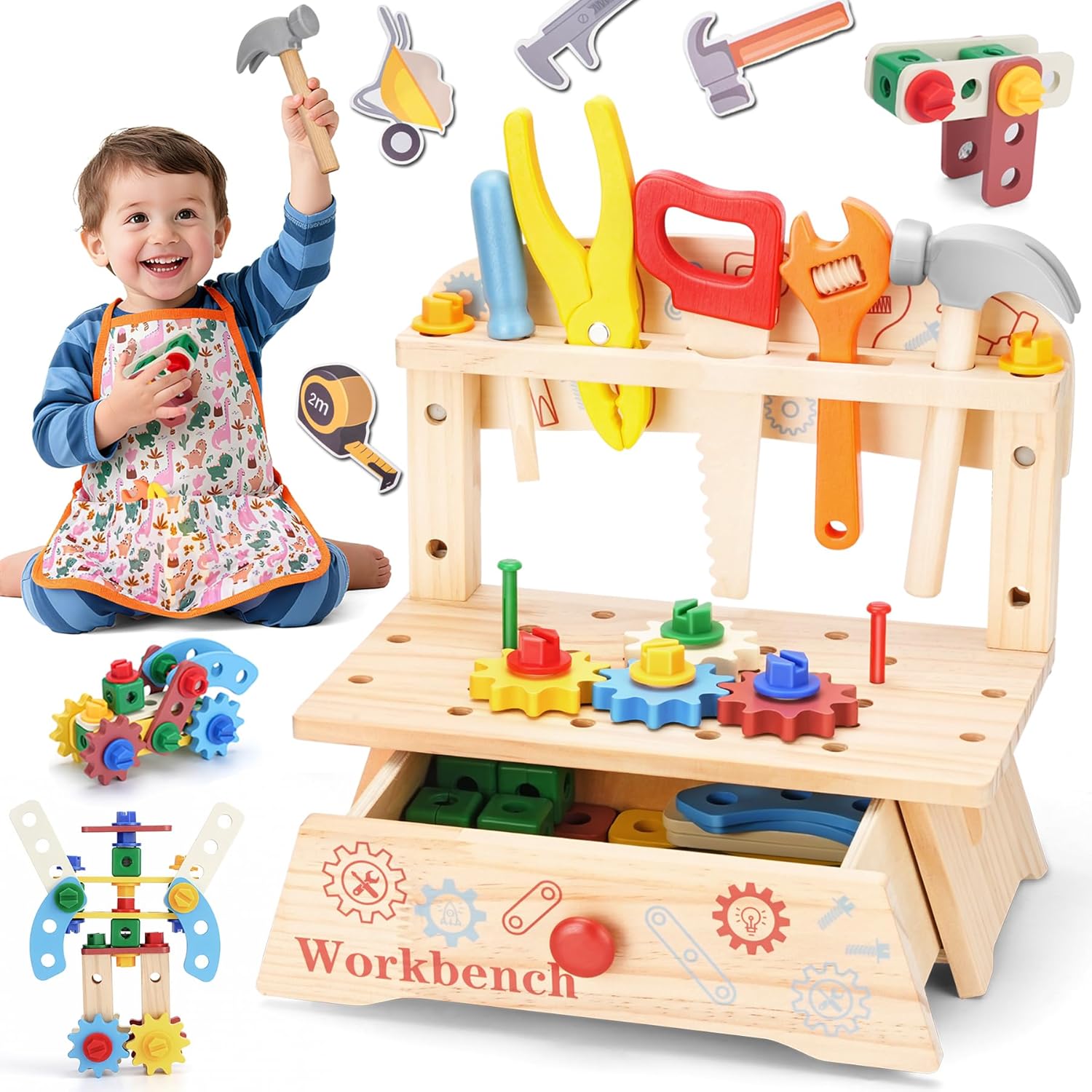 Wooden Tool Bench for Kids,Mon - огляд і ціна Gardening Tools Kids Set