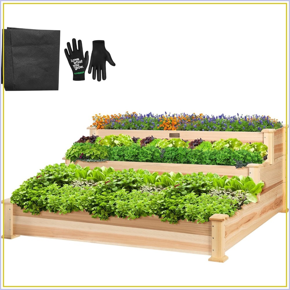 3-Tier Raised Garden Bed Outdo - огляд і ціна Gardening Tools Images