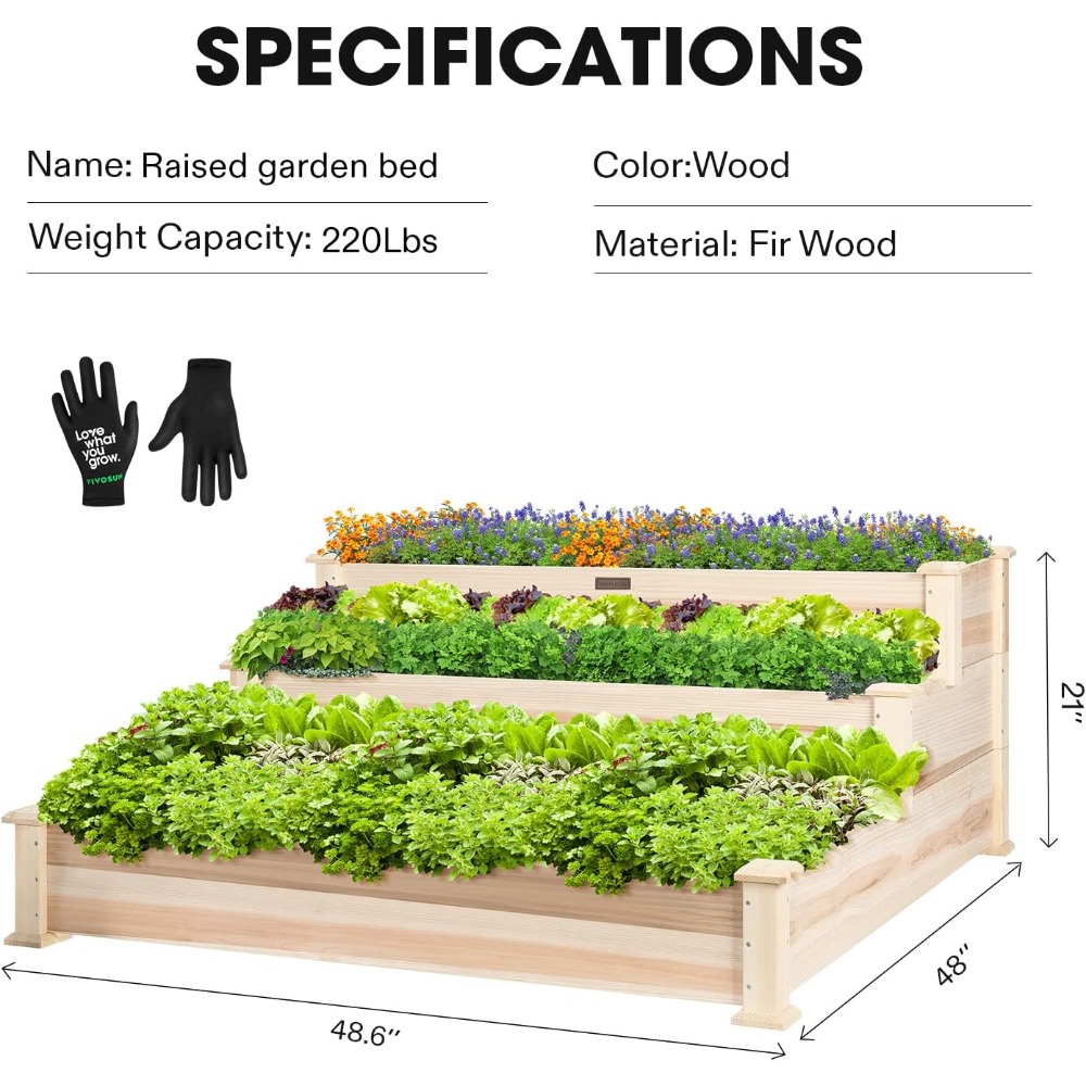 3-Tier Raised Garden Bed Outdo - огляд і ціна Gardening Tools Images