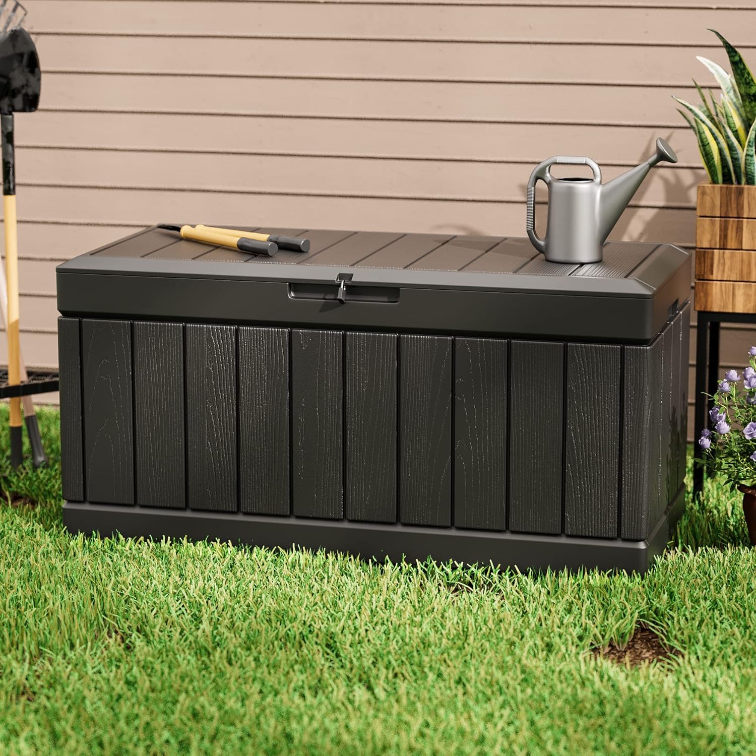 82 Gallon Resin Deck Box Outdo - огляд і ціна Gardening Tools Images